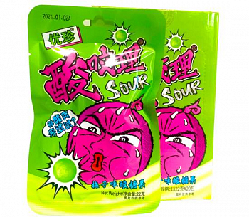 Кислые конфеты &quot;SOUR BITES&quot; Слива 30гр 1шт/20уп